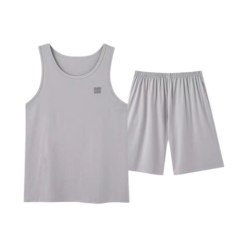 Cotton Men's Summer New Homecoming Set Top with Backless Shirt and Short Pants Two-Piece Set, Wearable as a Single Piece for Wholesale