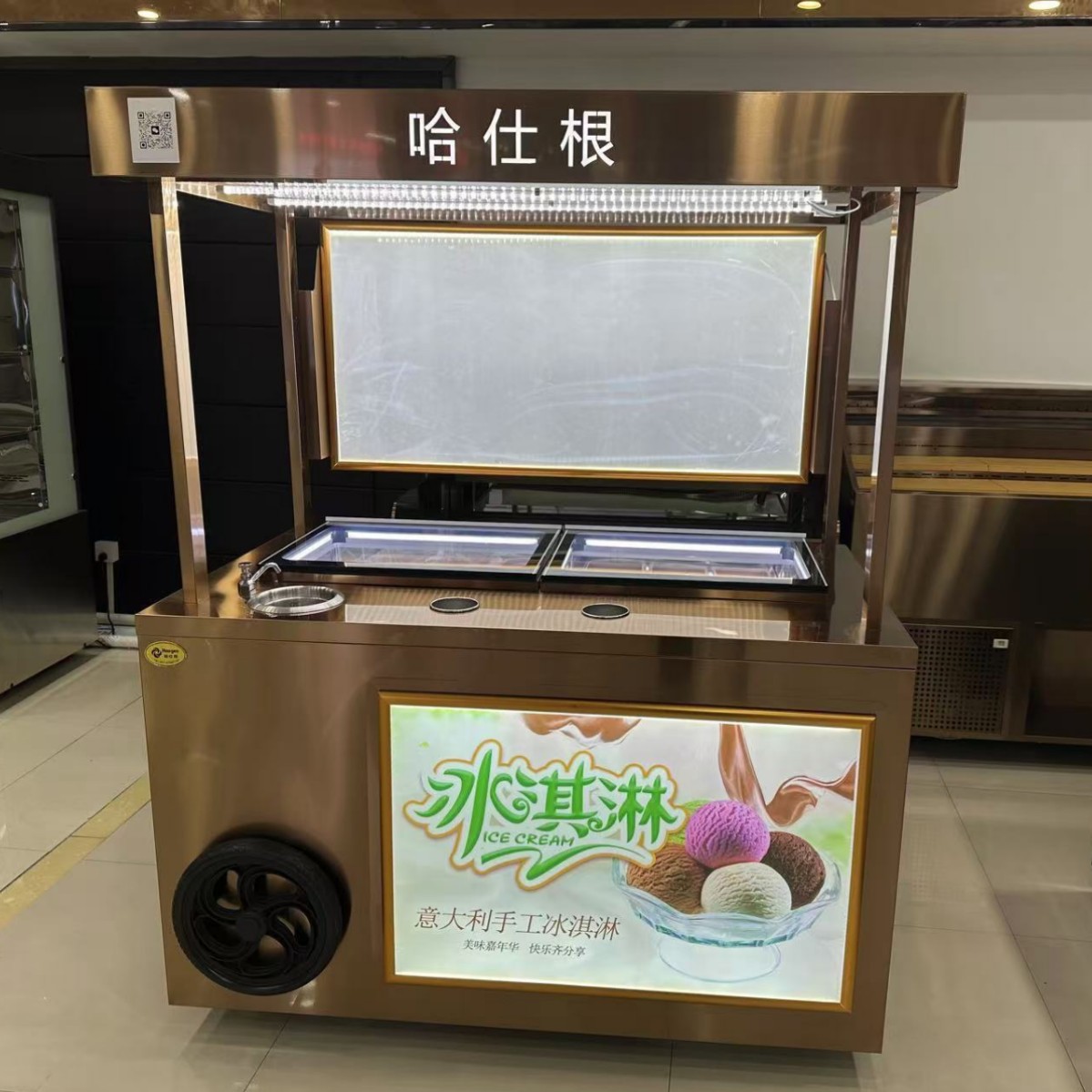 推车冰箱商场冰激凌柜冰淇淋展示柜冷冻柜冷藏柜冰箱