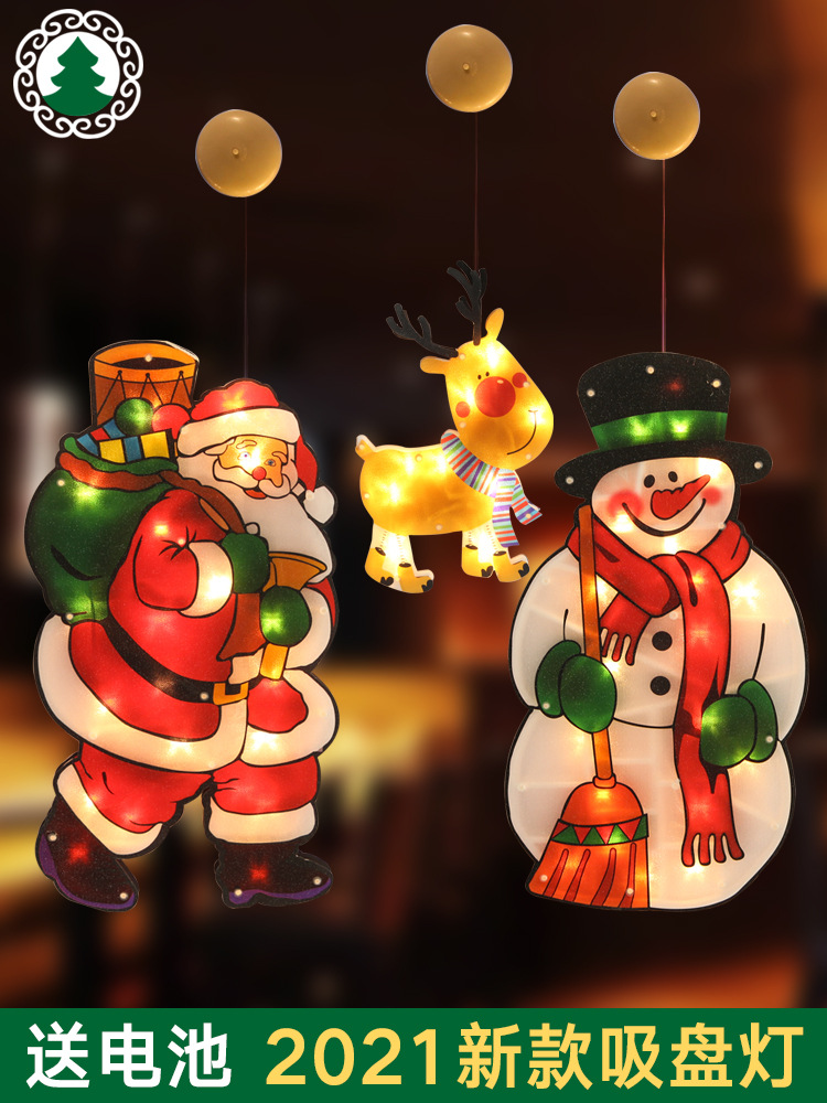 Christmas decoration LED Christmas lights store window decoration suction cup battery light new Santa Claus/Bell