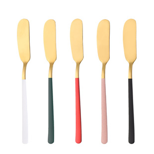 Gold-plated spray paint 304 stainless steel butter knife butter knife cheese smear knife jam dessert cream Western knife
