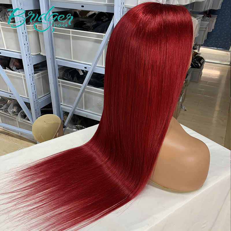 13*4 Lace Headgear Cabelo Humano Cor 99J Cabelo Humano perucas frontais de renda_voghion.com