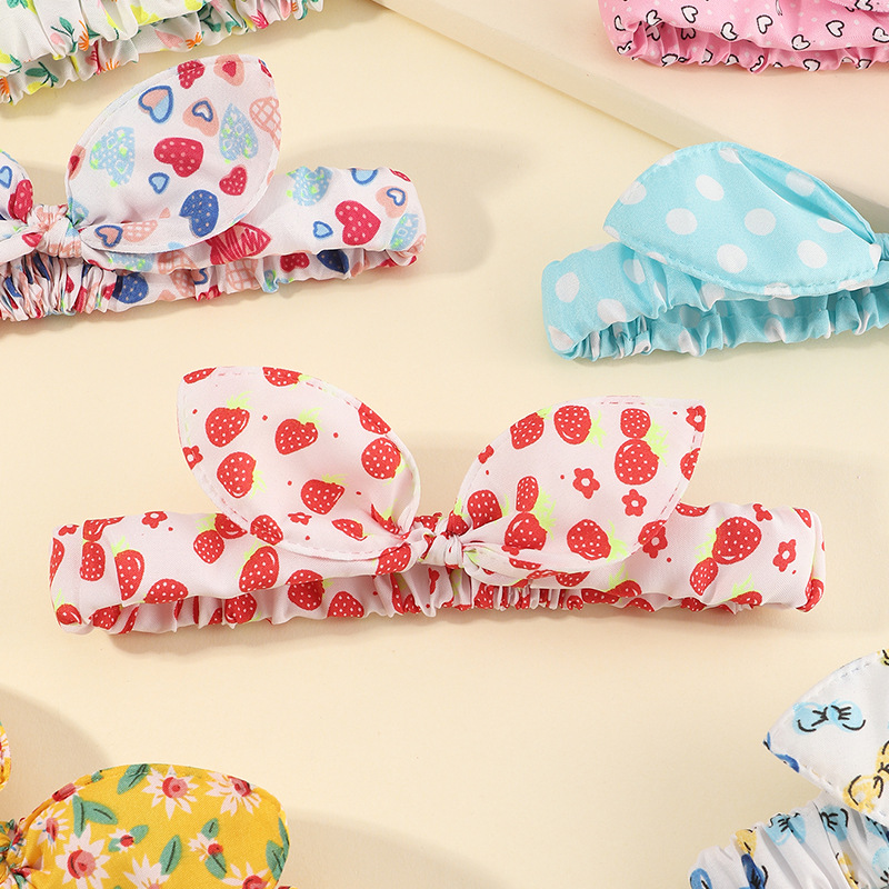 Cute Polka Dots Heart Print Bow Children's Hairband Wholesale Nihaojewelry display picture 4