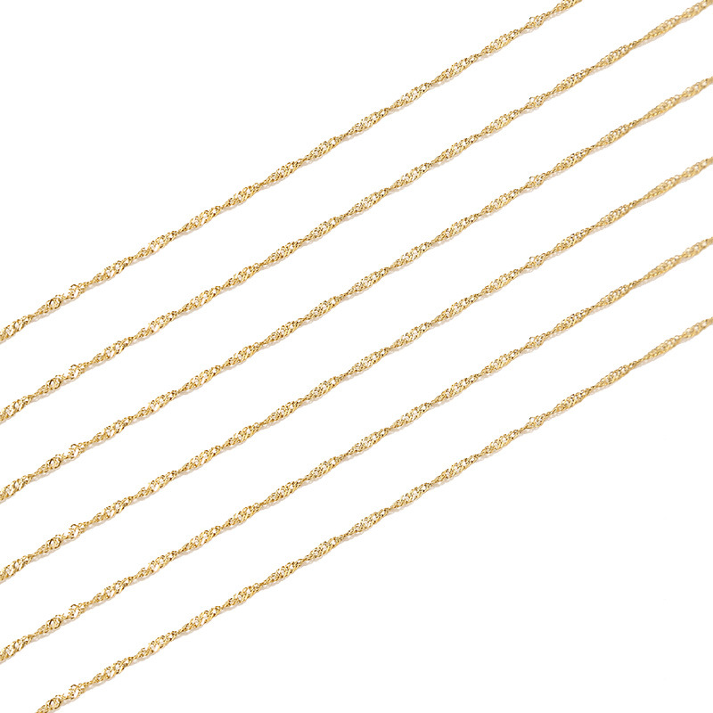 Cadena de onda de agua de acero inoxidable 18k2mm cadena artesanal semiacabada DIY pulsera collar accesorios