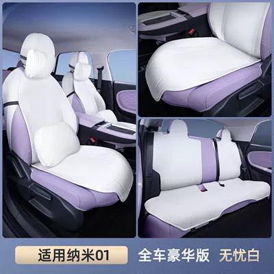 Suitable for Dongfeng Nano 01: Modelə uyğun (Original) oturacaq örtükləri - nano-01-wuyou-white-full-car-deluxe-edition-white-headrest2-white-lumbar-support2-no-specifications