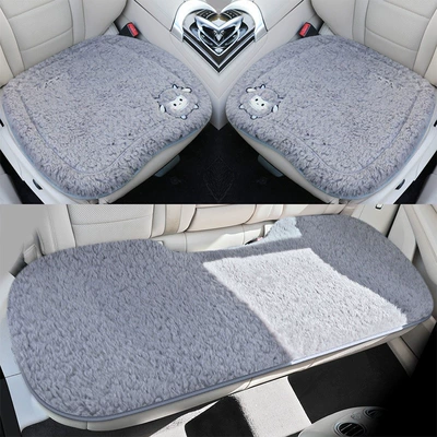 cover, cute single-piece plush, 2025: Wool pad - light-gray-small-three-piece-setthick-lamb-wool-super-warm-non-slip-and-durable