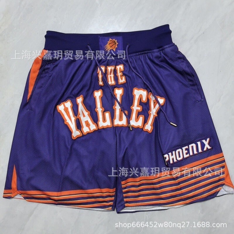25Th Season City Version Pocket Zipper Basketball Pants Hornets Suns Lakers Thunder Bucks Clippers Heat Basketball Pants