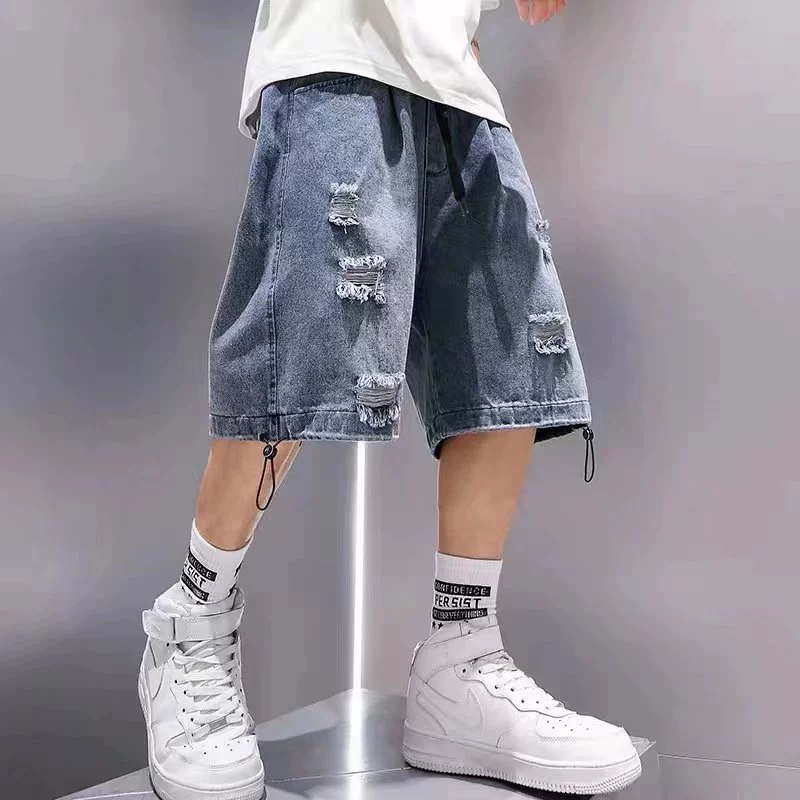 Брюки, джинсовая юбка, трендовые шорты, американский стиль, oversize, плюс-размер