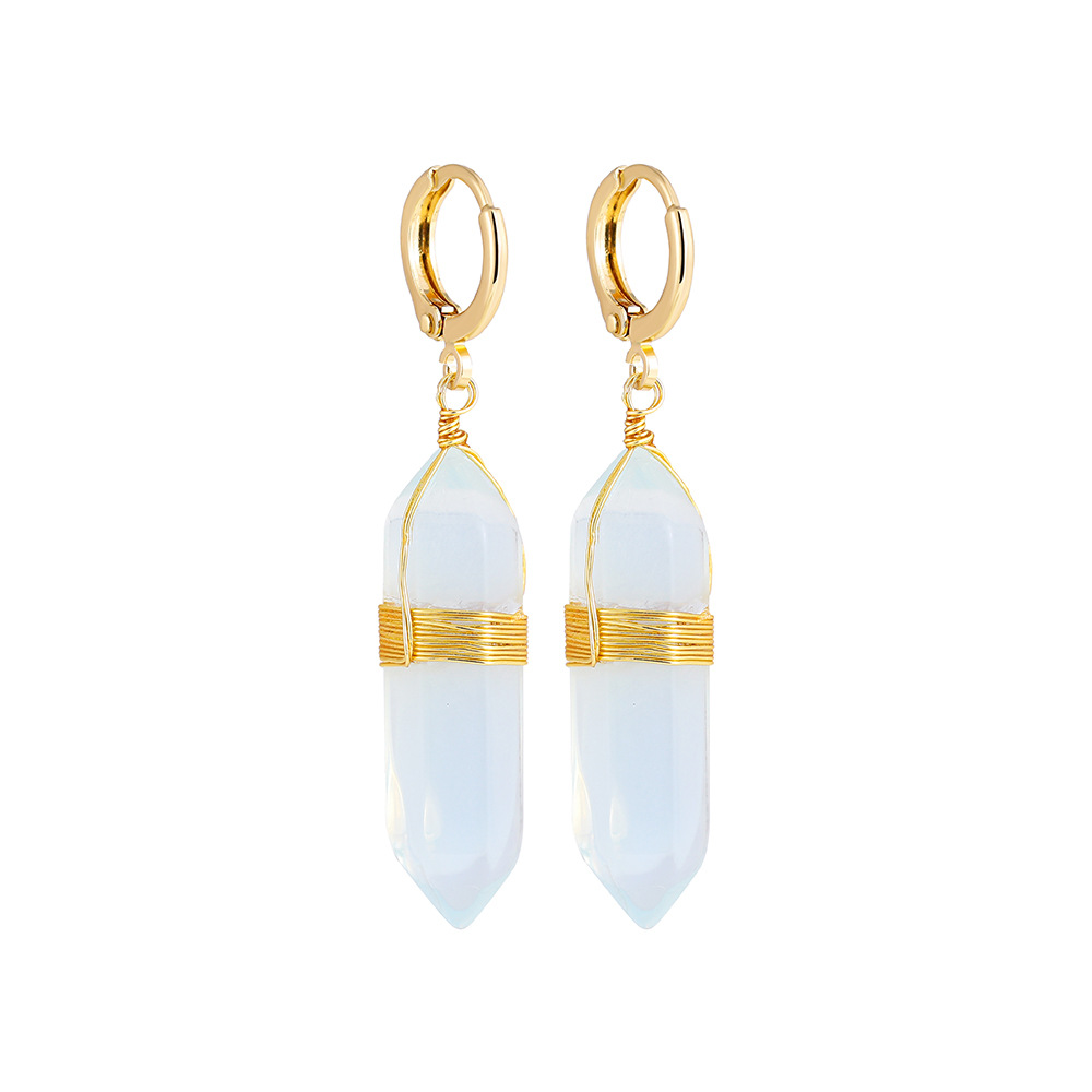 10g Weight Alloy Ear Needle Material Natural Stone Inlay Material Drop Earrings Classification 1 Pair Quantity Holiday, Daily Occasion Alloy Material Solid Color Pattern Women's Gender Inlay Design Simple Style, Classic Style Style 1 Pair Simple Style Classic Style Solid Color Inlay Alloy Natural Stone Drop Earrings 1