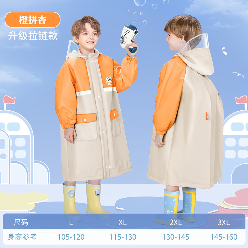 Capa de lluvia para niños mayorista de estilo universitario jardín de infantes para niños mayores con bolsas escolares para todo el cuerpo