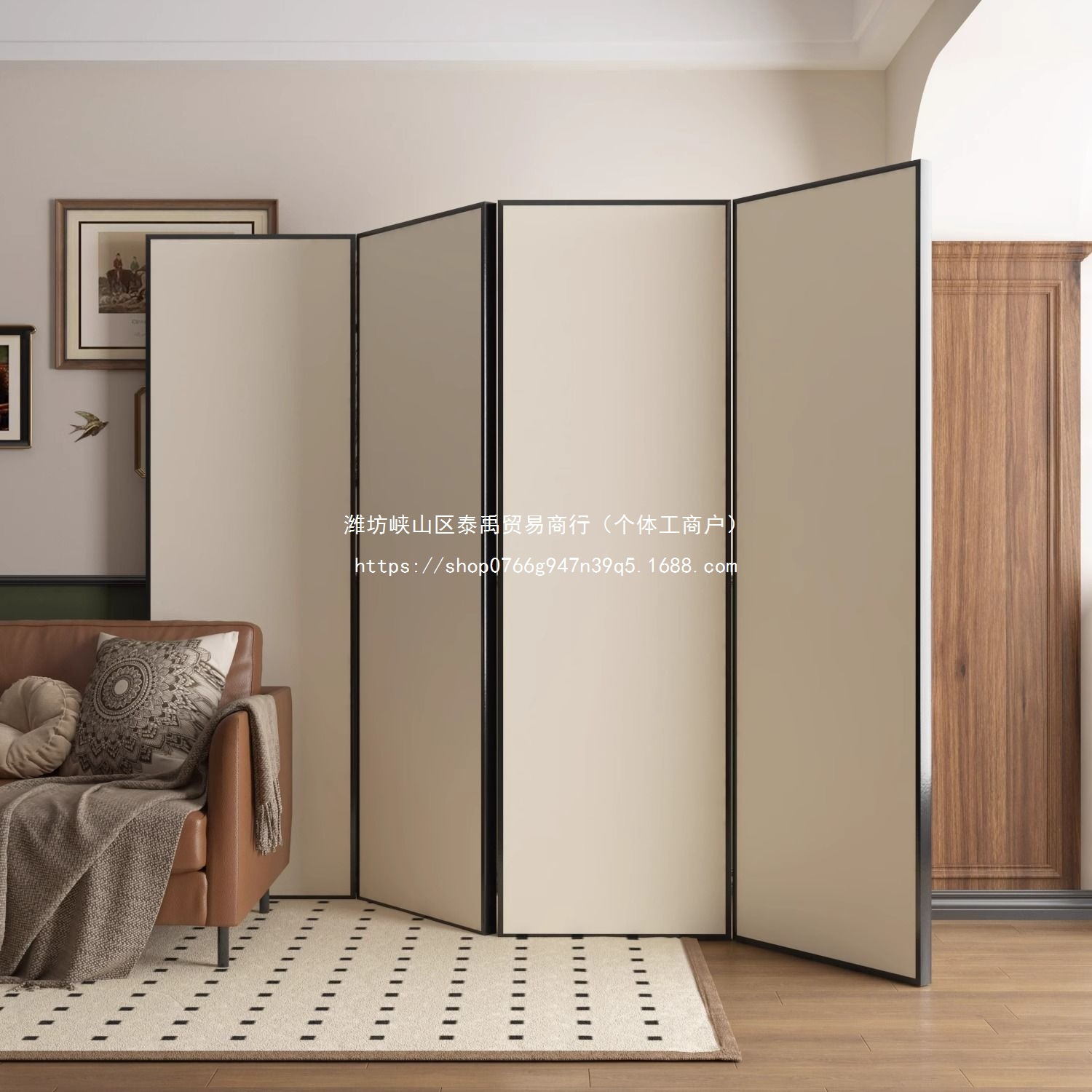 Live Broadcast Room Photo Background Wall Cream Style Screen Partition Modern Simple Living Room Foldableable Mobile 2025 New Style