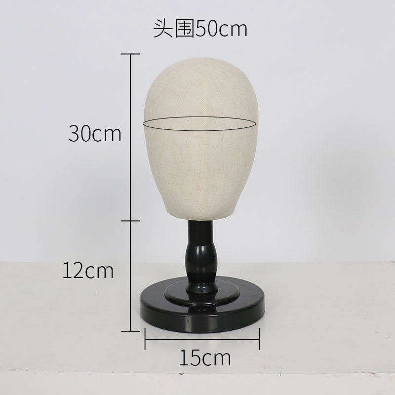 Maniquí de Cabeza para Sombreros y Pelucas de Plástico y Lino para Escaparate
