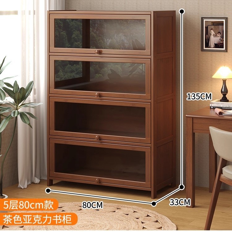 Estante de almacenamiento de estantería de piso a techo para el hogar con puerta Estante de exhibición simple moderno Estante a prueba de polvo contra la pared Estante de almacenamiento multicapa