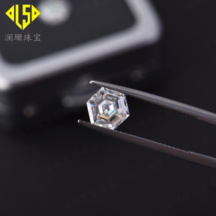 Moissanite Hexagon D Color Hand-cut high quality VVS1 Super White Special-shaped Moisan Bare Stone in stock Wholesale