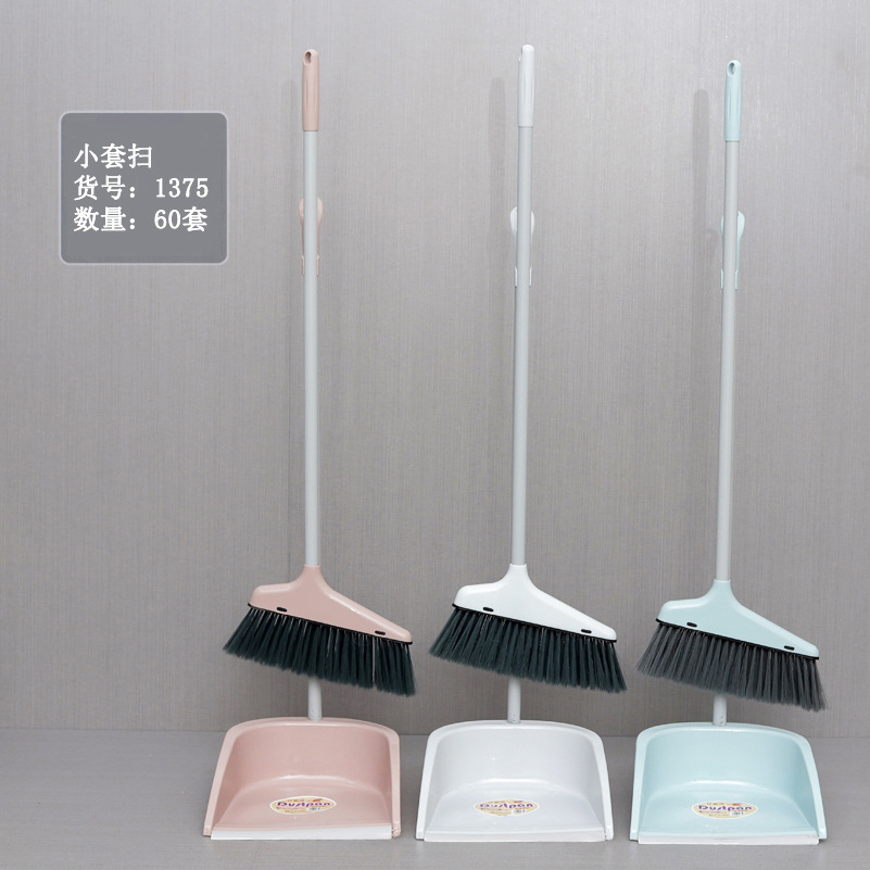 빗자루 세트 가정용품 제조업체 도매 부드러운 솔이 달린 빗자루, 먼지받이, 쓰레기삽, 물기 제거 청소 세트