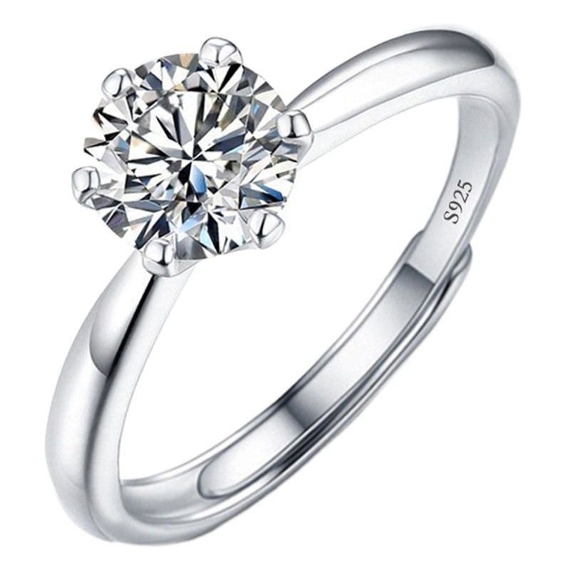 Estilo explosivo transfronterizo Imitación Moissan Anillo de diamantes Anillo femenino Joyas de moissanita Anillo de circón Anillo de diamantes Anillo de bodas Anillo de pareja