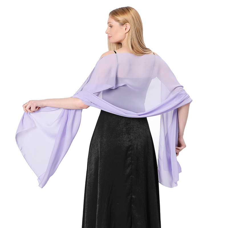 Elegant Chiffon Shawl For Wedding Bridesmaid And Evening Party_voghion.com