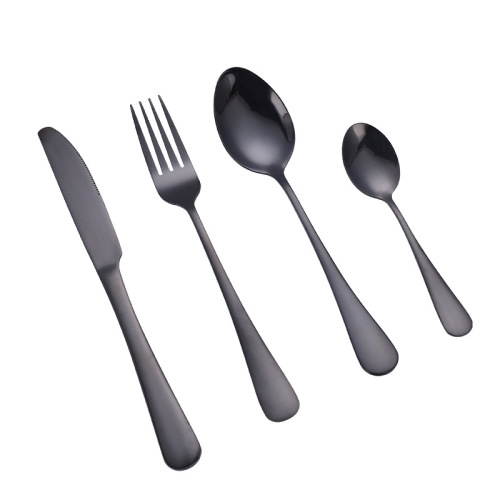 Amazon 410 stainless steel cutlery 1010 series Western cuisine knife fork spoon titanium-plated steak knife fork coffee dessert spoon