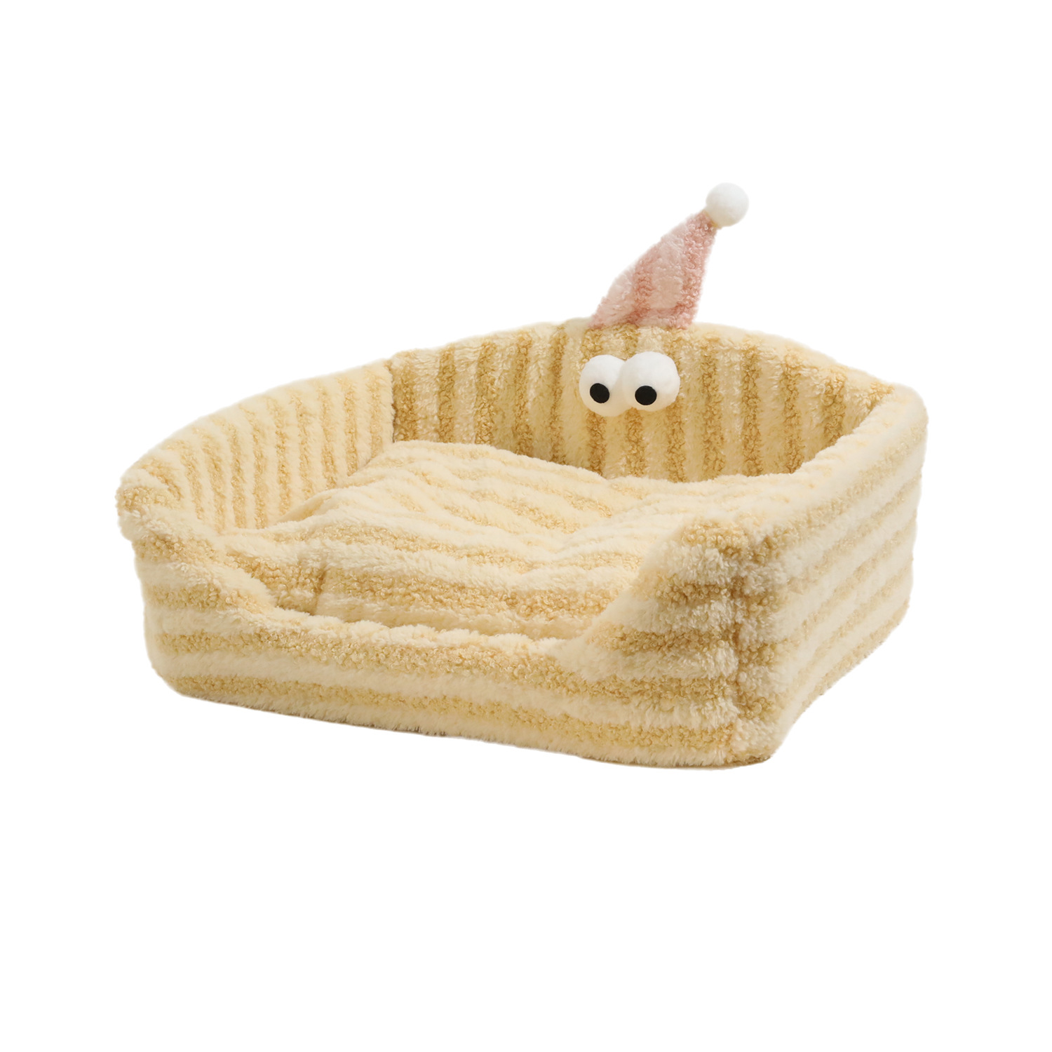 Perrera invierno engrosada y lavable para mascotas, nido para gatos, otoño e invierno, nuevo sombrero triangular de terciopelo de luna cálida, nido de esponja