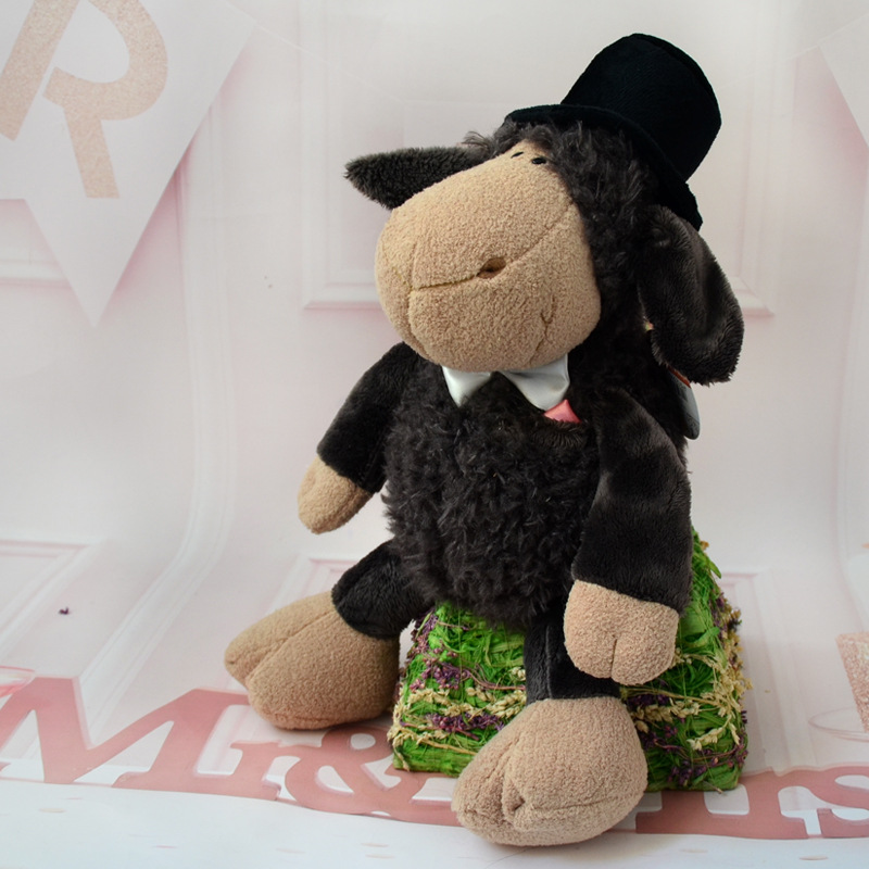 Linda pareja boda de peluche de juguete Cordero muñeca Día de San Valentín regalo de boda novio novia regalo al por mayor