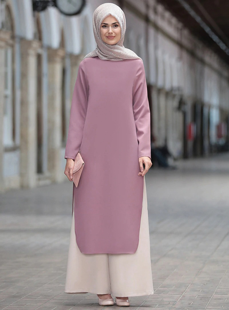 穆斯林女装abaya长款muslim中东服饰fashion回族晚礼服套装两件套详情7