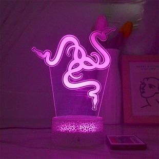 Thunder surrounding snake 3d nightlight remote control desktop bedside lamp electric competition room bedroom computer decoration boys faith lamp