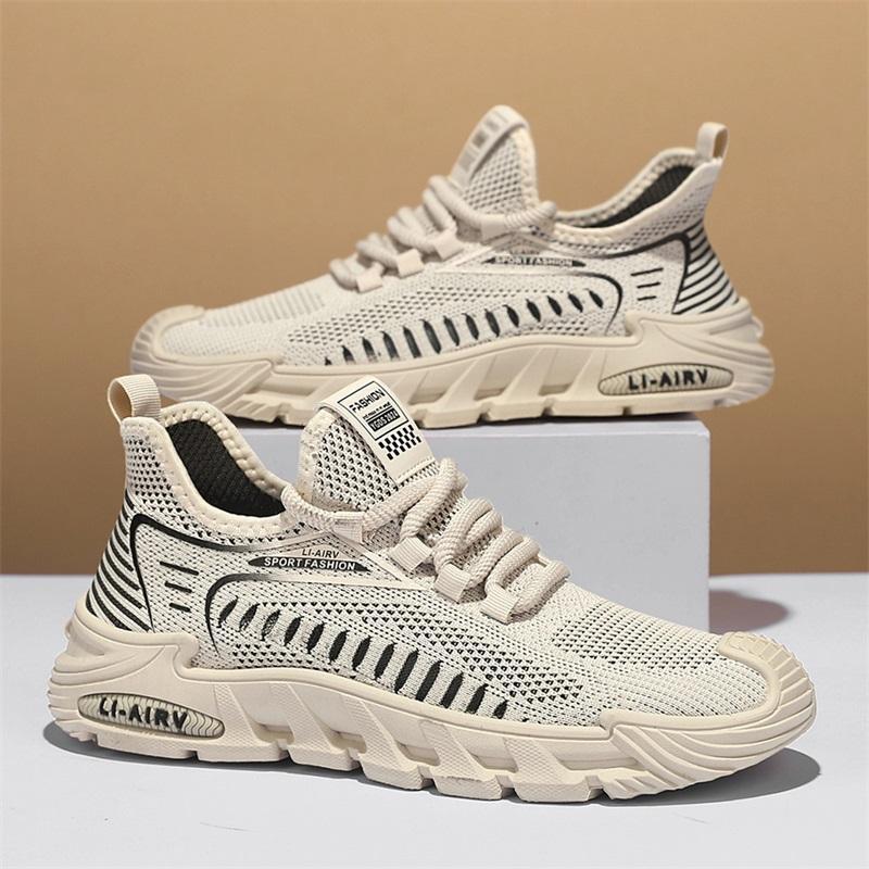 Live 2025 zapatos de hombre tejidos de verano transpirables delgados zapatos deportivos de malla hueca para hombre cómodos zapatos de viaje casuales