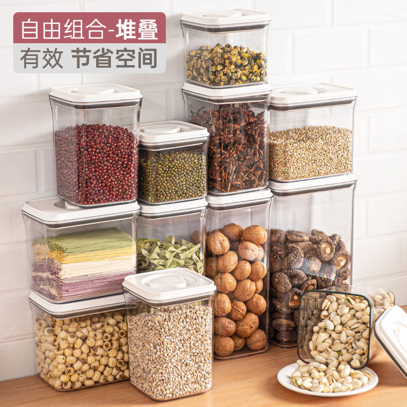 Storage Tank Dishwasher-Reachable Rotary Food Grade Plastic Household Transparent Sealed Coarse Grain Storage Tank Storage Tank