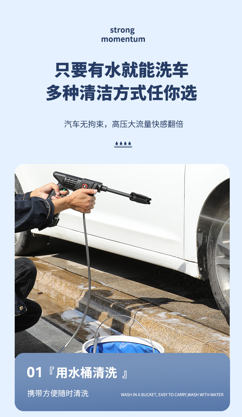 Wireless Lithium Battery Car Washing Machine Household High-Pressure Car Washing Water Gun Portable High-Power Lithium Battery Car Washing Water Gun Manufacturer Wholesale