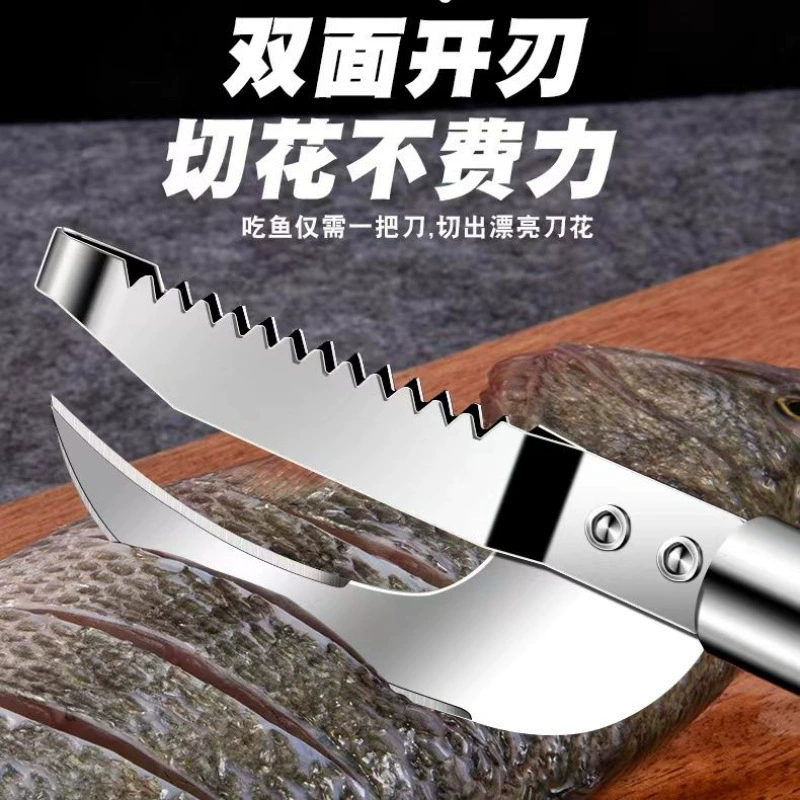 Скребок для чешуи рыбы, нож для потрошения, нержавеющая сталь, двухв1 скребок для чешуи и нож для разделки брюшка, бытовое удаление чешуи