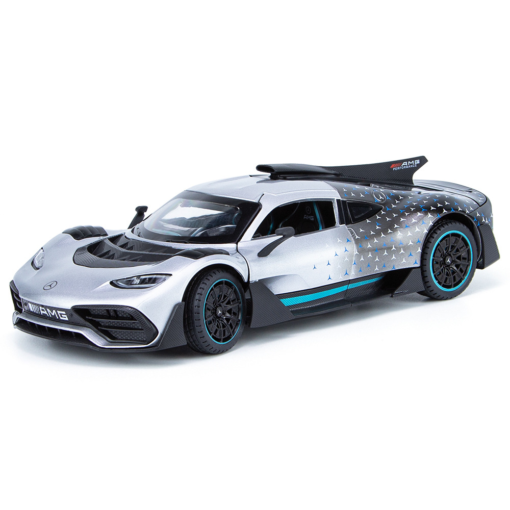 1:24 Mercedes Benz ONE street car version pull back sound and light alloy model car ornaments children and boys toys live push
