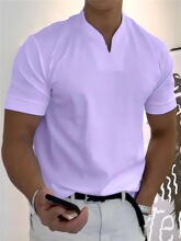 R 32617 Elastic V Neck Summer Muscle Fit T Shirt ����V��T��