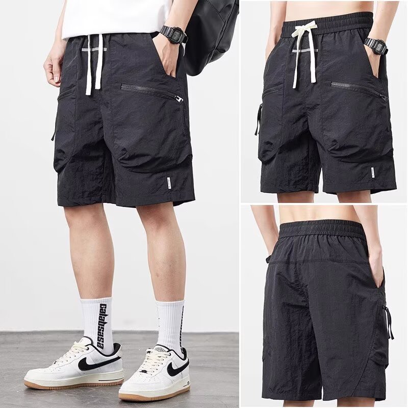 Multi-Pocket Cargo Shorts Men's 2024 New Summer Trendy American Style Functional Pants Loose Straight Five-Point Shorts