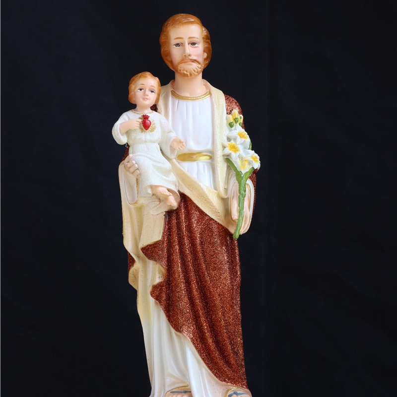 40cm transfronterizos José abraza a un niño mirando a la luz personajes regalo iglesia familia sala de estar decoración artesanía