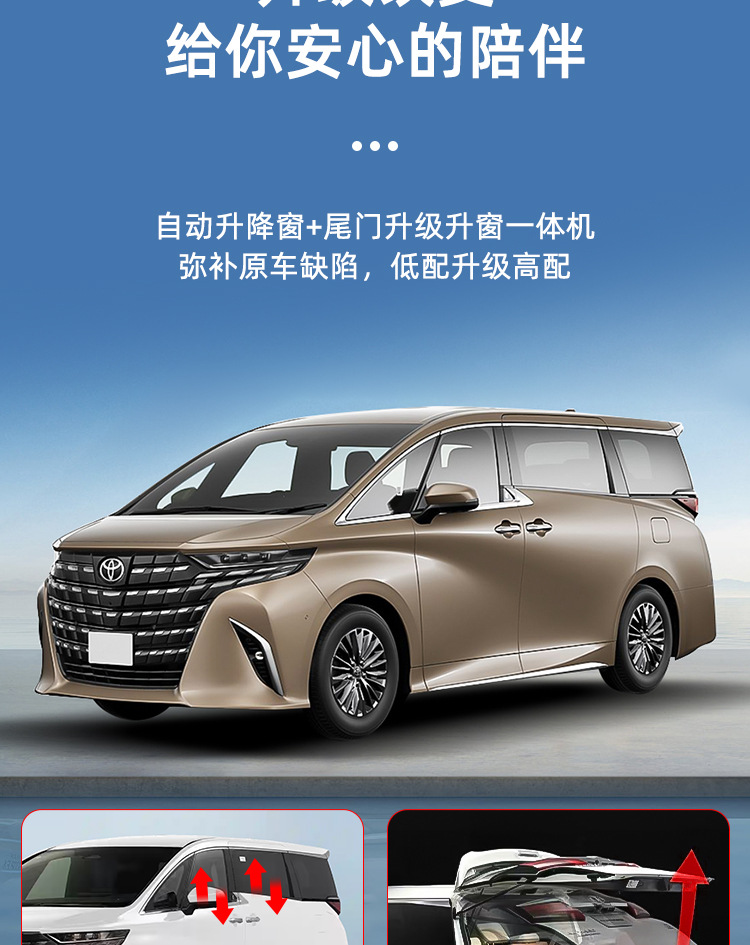 Suitable for Alphard Alphard30/40 Series Vellfire/Lm300H One-Click Automatic Window Closing/Rear Door Modification