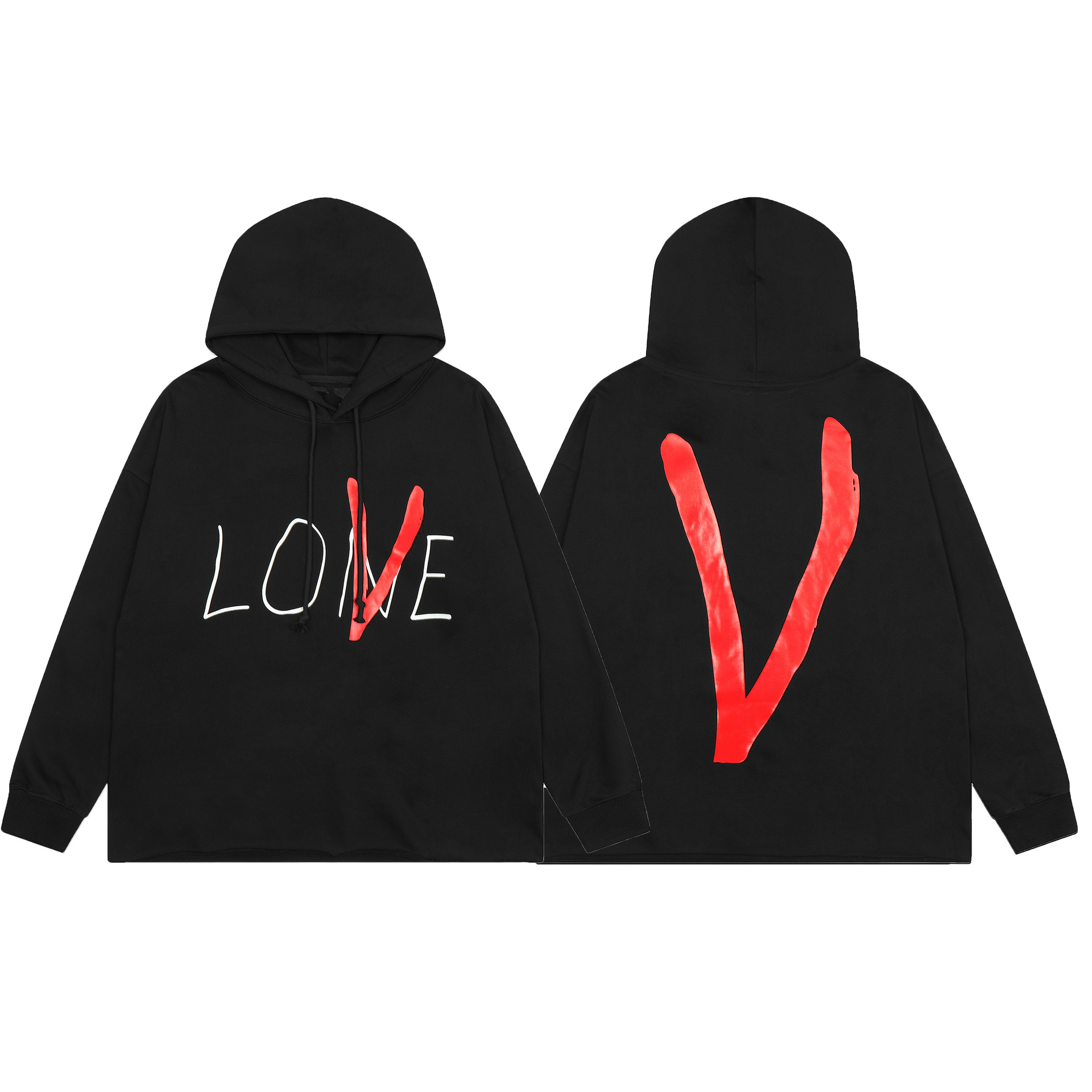 Exterior solo Vlone FOG mosaico AMIGOS elemento estilo Americano grande V serie con capucha suéter pesado