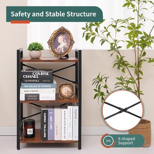 Explosive Amazon three layer industrial bookshelf for living room bedroom and home office storage rack