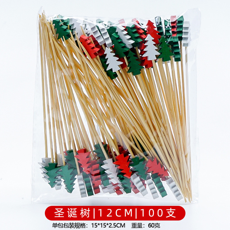 12CM un solo uso de frutas de bambú marca de cóctel creativa marca de frutas de bocadillos KTV arte marca de dientes fabricantes