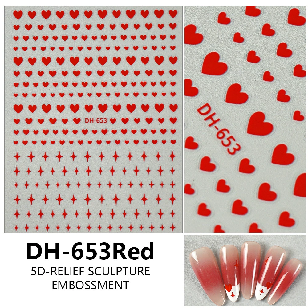 Наклейки для ногтей Love series, японские лазерные переливающиеся наклейки для ногтей, наклейки для ногтей с эффектом северного сияния и сердечками, украшения для ногтей