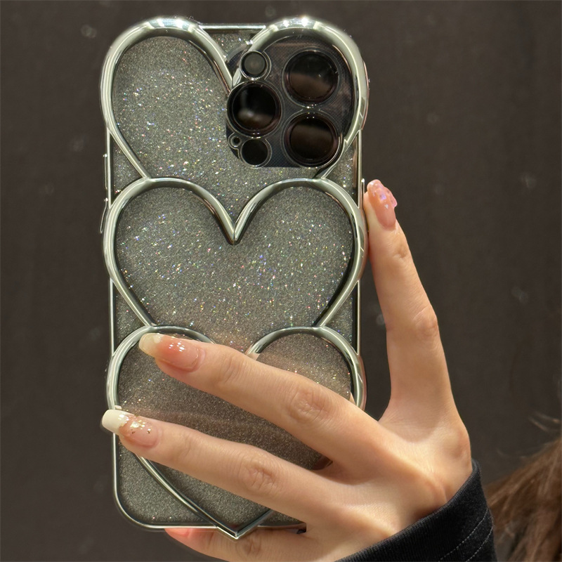 Cute Basic Heart Shape Silica Gel   Phone Cases display picture 2