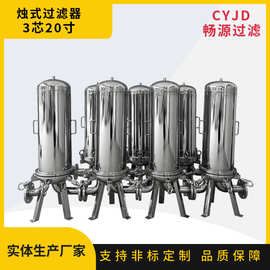 厂家直销不锈钢烛式过滤器3芯20寸卫生级过滤精密过滤芯式过滤器