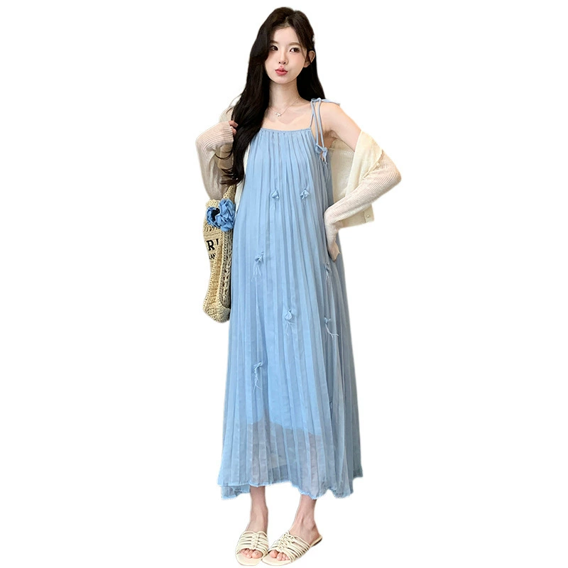 Летняя трехмерная юбка для беременных, slip dress, кардиган, набор, цветочный