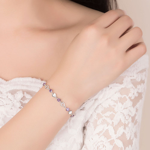 Weihua Silver Plated Hand Jewelry Love Shape Bracelet Women Korean Style Zircon Crystal Bracelet Manufacturer Wholesale Jewelry