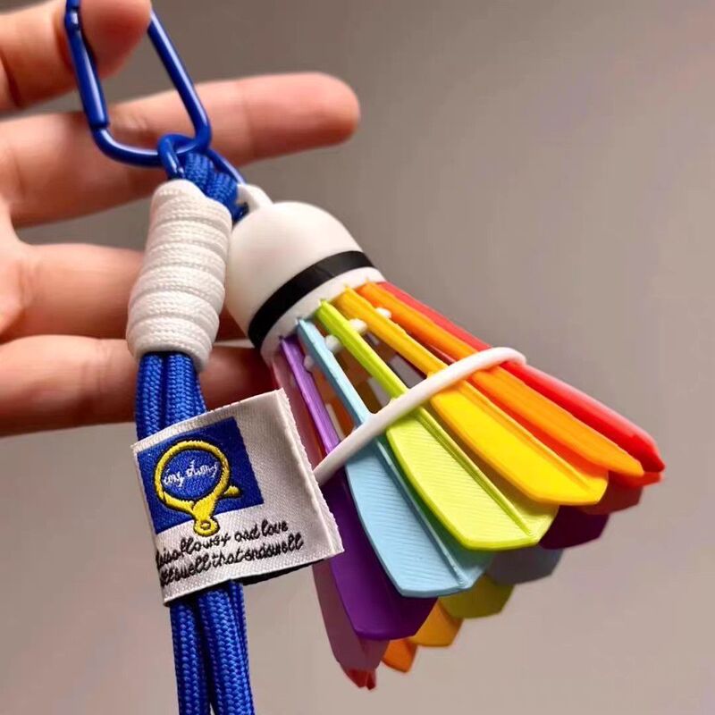 3D Printing Feather Rainbow Hair Ball Pendant Outdoor Sports Bag Pendant Badminton Lovers Gift