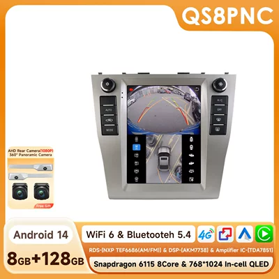 DVD Navigation: Screen Navigation Carplay - with-360-camera-8128g-wifi4g-version-6115-carplay-eight-core-97inch-suitable-for-06-11-toyota-camry