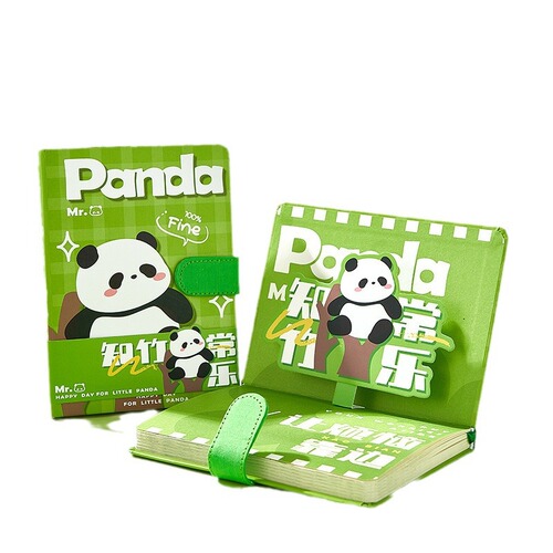 Retro notebook, ledger, orange panda magnetic buckle, cute color page notepad, diary, girl’s ledger