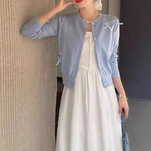 Gentle Wind Knit Cardigan Fashion Open Top Upstyle Women's 2025 Summer New Thin Sun Protection Top Outerwear