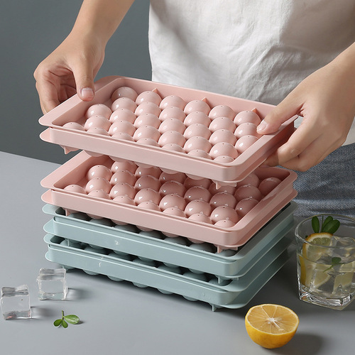 Household food-grade round 33-grid ice ball mold honeycomb ice tray ice making artifact multi-functional ice bag ice box