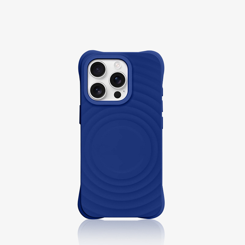 趙魯思と同じスタイルのiPhone17ProMax用ケース、波紋磁気吸着液体シリコン製、Apple 16対応、耐衝撃|undefined