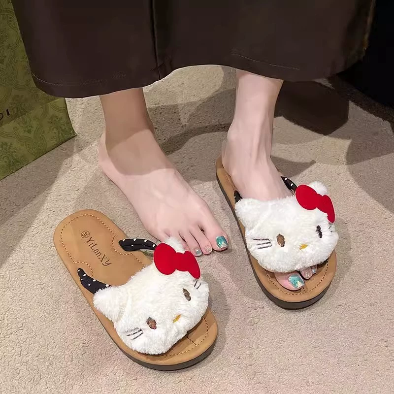 Hello Kitty, нескользящие модные вьетнамки, слайд, западный стиль