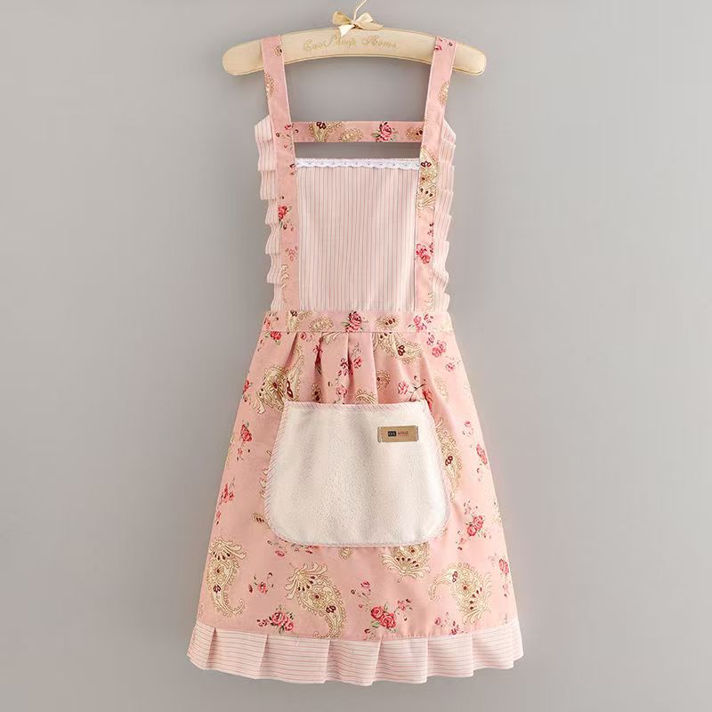 캔버스 작은 세로 스트립 AB 버전 공주 드레스-핑크